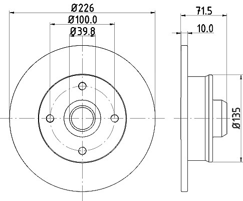 Hella 1x Bremsscheibe [Hersteller-Nr. 8DD355101-661] für Seat, VW