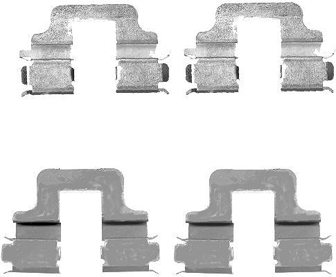Hella Zubehörsatz, Scheibenbremsbelag [Hersteller-Nr. 8DZ355203-331] für Ford, Land Rover, Volvo