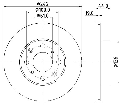 Hella Bremsscheibe [Hersteller-Nr. 8DD355103-101] für Acura, Honda