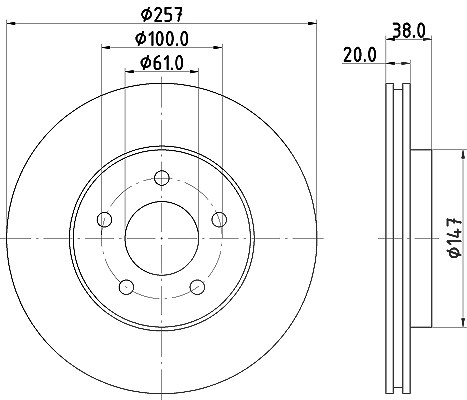 Hella Bremsscheibe [Hersteller-Nr. 8DD355113-351] für Dodge, Plymouth, Chrysler