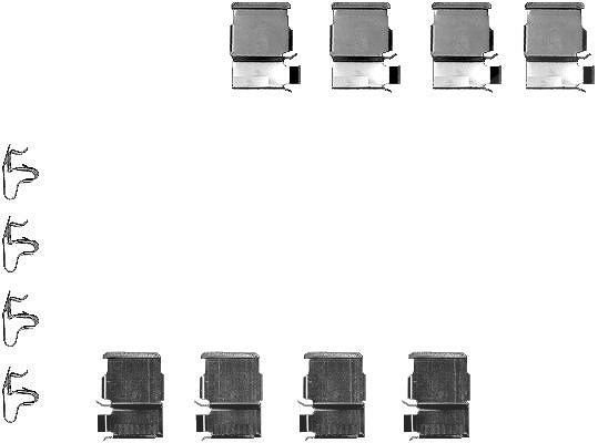 Hella Zubehörsatz, Scheibenbremsbelag [Hersteller-Nr. 8DZ355202-371] für Toyota, Hyundai, Lexus