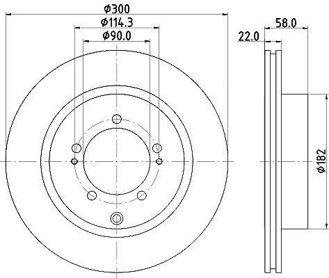 Hella Bremsscheibe [Hersteller-Nr. 8DD355114-911] für Mitsubishi