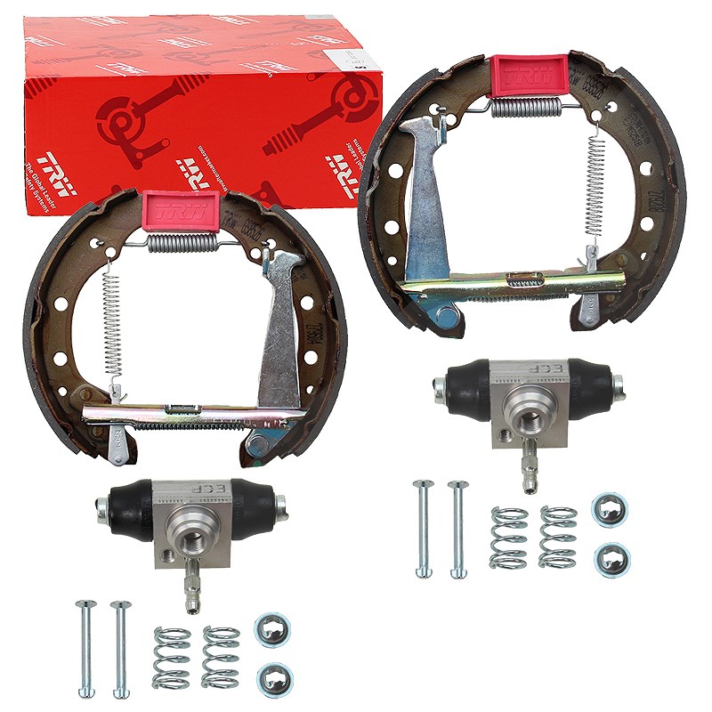 Trw Bremsbacken + Radbremszylinder + Zubehör [Hersteller-Nr. GSK1404] für VW, Seat, Audi, Skoda