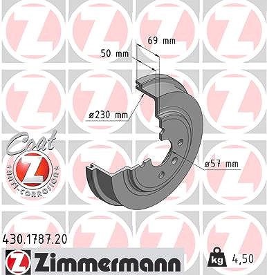 Zimmermann Bremstrommel [Hersteller-Nr. 430.1787.20] für Vauxhall, Opel