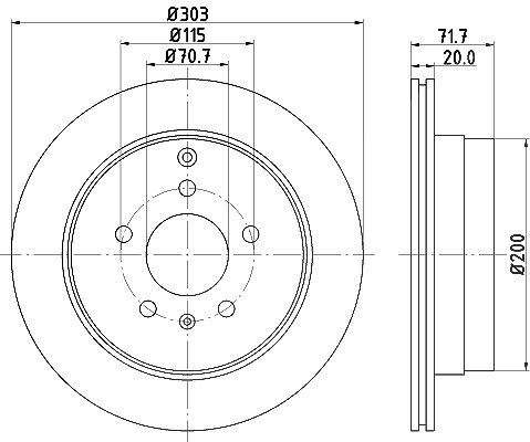 Hella Bremsscheibe [Hersteller-Nr. 8DD355114-411] für Vauxhall, Suzuki, Pontiac, Saturn, Opel, Chevrolet