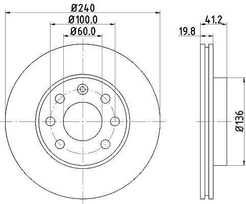 Hella Bremsscheibe [Hersteller-Nr. 8DD355108-331] für Opel, Vauxhall