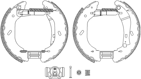 Hella Bremsbackensatz Trommelbremse [Hersteller-Nr. 8DB355005-071] für Ford, Ldv, Maxus