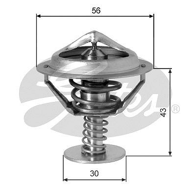 Gates Thermostat, Kühlmittel [Hersteller-Nr. TH05382G1] für Ford Usa, Mitsubishi, Galloper, Proton