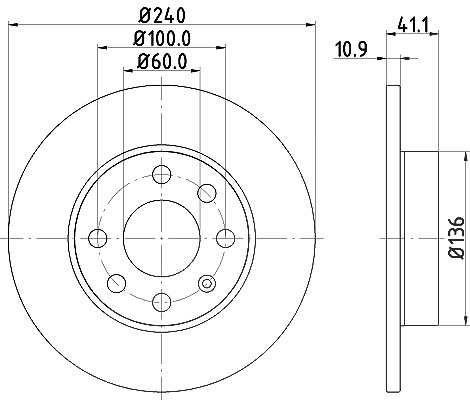 Hella Bremsscheibe [Hersteller-Nr. 8DD355108-311] für Vauxhall, Opel