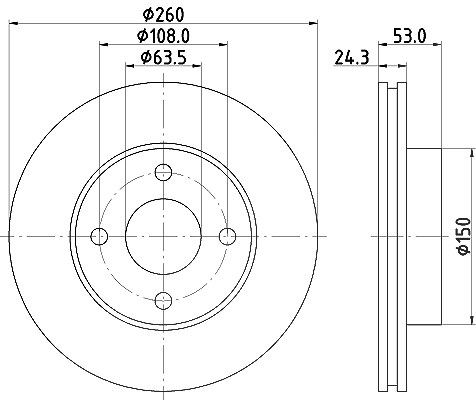 Hella Bremsscheibe [Hersteller-Nr. 8DD355101-391] für Tvr, Ford