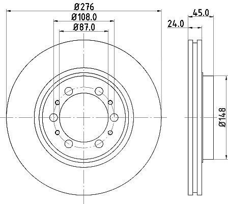Hella Bremsscheibe [Hersteller-Nr. 8DD355105-131] für Mitsubishi