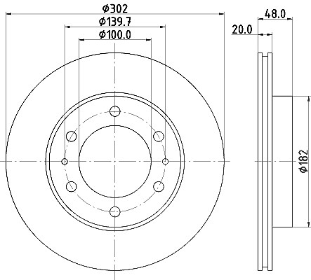 Hella Bremsscheibe [Hersteller-Nr. 8DD355105-191] für Toyota, VW