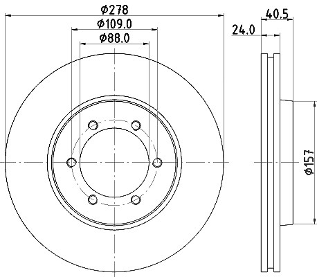 Hella Bremsscheibe [Hersteller-Nr. 8DD355111-991] für Daewoo, Ssangyong