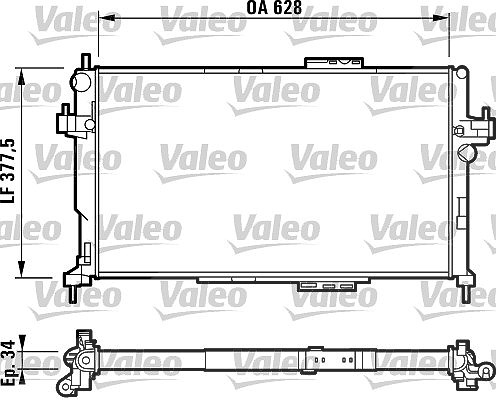 Valeo Kühler, Motorkühlung [Hersteller-Nr. 732824] für Vauxhall, Opel