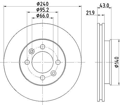 Hella Bremsscheibe [Hersteller-Nr. 8DD355101-901] für Rover, Austin, Mg, Reliant