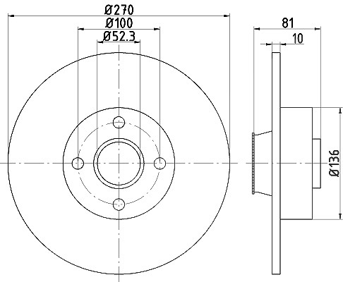 Hella Bremsscheibe [Hersteller-Nr. 8DD355123-271] für Renault