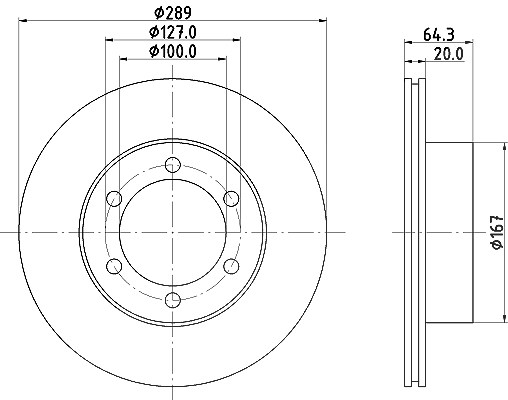 Hella Bremsscheibe [Hersteller-Nr. 8DD355104-761] für Toyota, VW