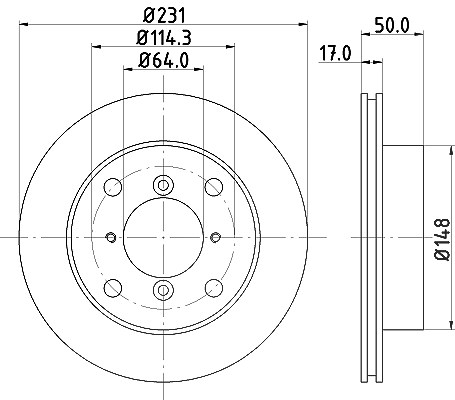 Hella Bremsscheibe [Hersteller-Nr. 8DD355103-921] für Subaru, Suzuki, Geo, Chevrolet