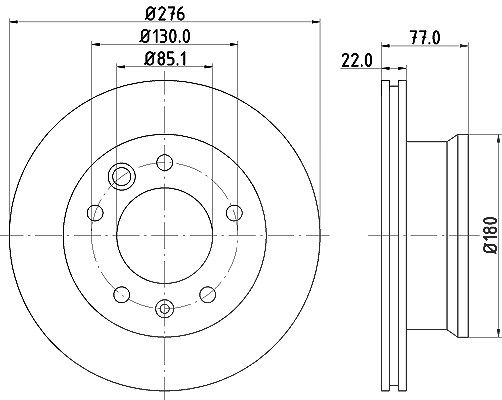 Hella Bremsscheibe [Hersteller-Nr. 8DD355111-001] für Mercedes-Benz, VW