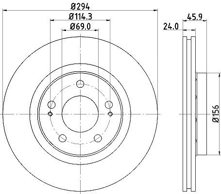 Hella Bremsscheibe [Hersteller-Nr. 8DD355111-571] für Citroën, Peugeot, Mitsubishi