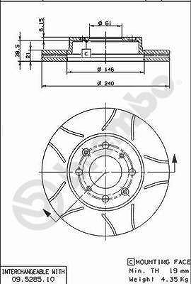 Brembo Bremsscheibe [Hersteller-Nr. 09.5285.75] für Honda