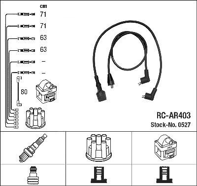 Ngk Zündleitungssatz [Hersteller-Nr. 0527] für Nissan, Alfa Romeo