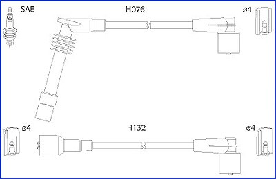 Hüco Zündleitungssatz [Hersteller-Nr. 134246] für Opel
