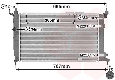 Van Wezel Kühler, Motorkühlung [Hersteller-Nr. 37002091] für Opel