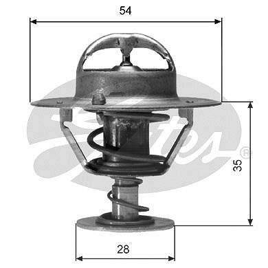 Gates Thermostat, Kühlmittel [Hersteller-Nr. TH04277G1] für Mitsubishi, Nissan