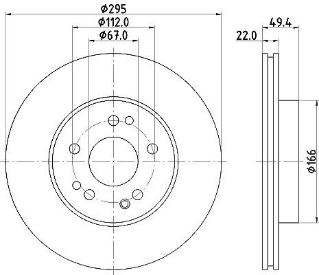 Hella Bremsscheibe [Hersteller-Nr. 8DD355102-761] für Mercedes-Benz