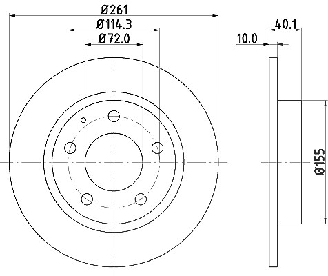 Hella Bremsscheibe Hinterachse Voll [Hersteller-Nr. 8DD355103-231] für Mazda, Eunos, Ford Usa