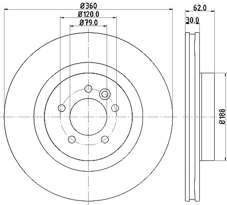 Hella 1x Bremsscheibe Vorderachse Belüftet [Hersteller-Nr. 8DD355118-871] für Land Rover