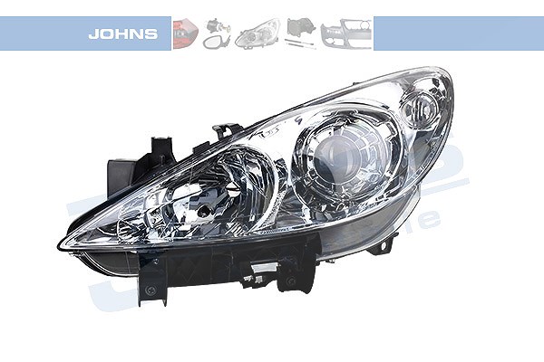 Johns Scheinwerfer H7/H1 mit Stellmotor für LWR [Hersteller-Nr. 573909-4] für Peugeot
