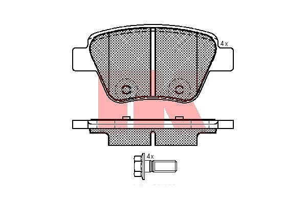 Nk Bremsbeläge hinten (Satz) [Hersteller-Nr. 2247101] für Skoda, VW, Audi, Seat