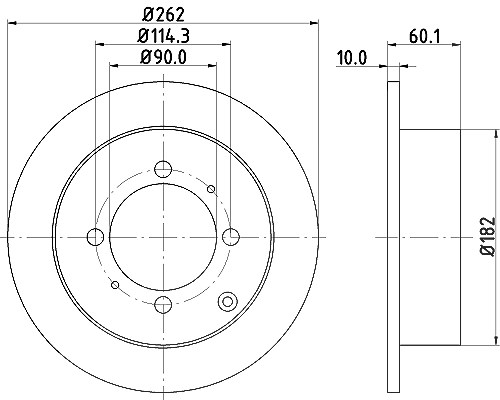 Hella Bremsscheibe [Hersteller-Nr. 8DD355107-331] für Mitsubishi, Hyundai, Kia