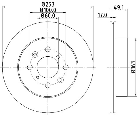 Hella Bremsscheibe [Hersteller-Nr. 8DD355111-591] für Subaru, Vauxhall, Suzuki, Opel
