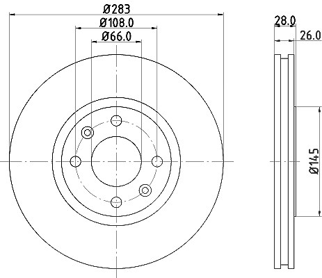 Hella Bremsscheibe [Hersteller-Nr. 8DD355105-051] für Citroën, Peugeot