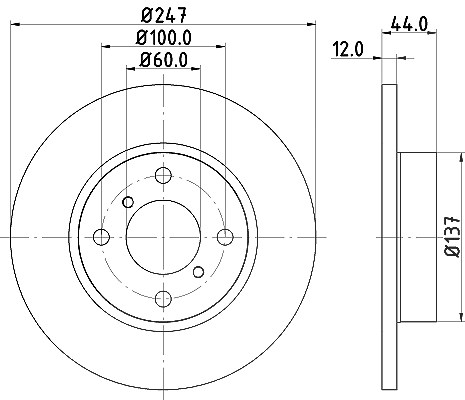 Hella Bremsscheibe [Hersteller-Nr. 8DD355108-211] für Opel, Suzuki, Vauxhall