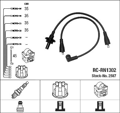 Ngk Zündleitungssatz [Hersteller-Nr. 2587] für Renault