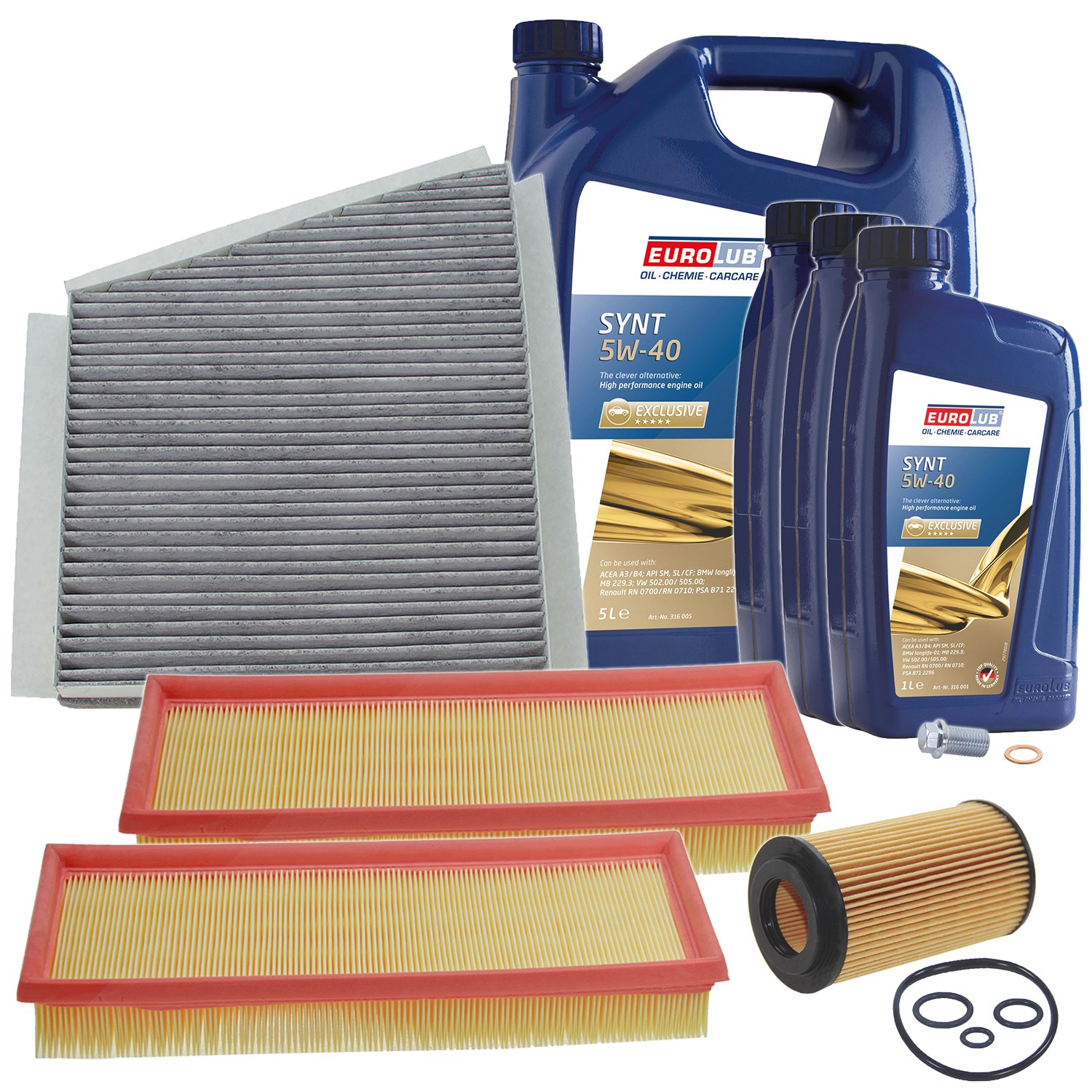 Bestprice Inspektionspaket Filtersatz SET A + 8l ÖL [Hersteller-Nr. 10493619] für Mercedes-Benz, Jeep