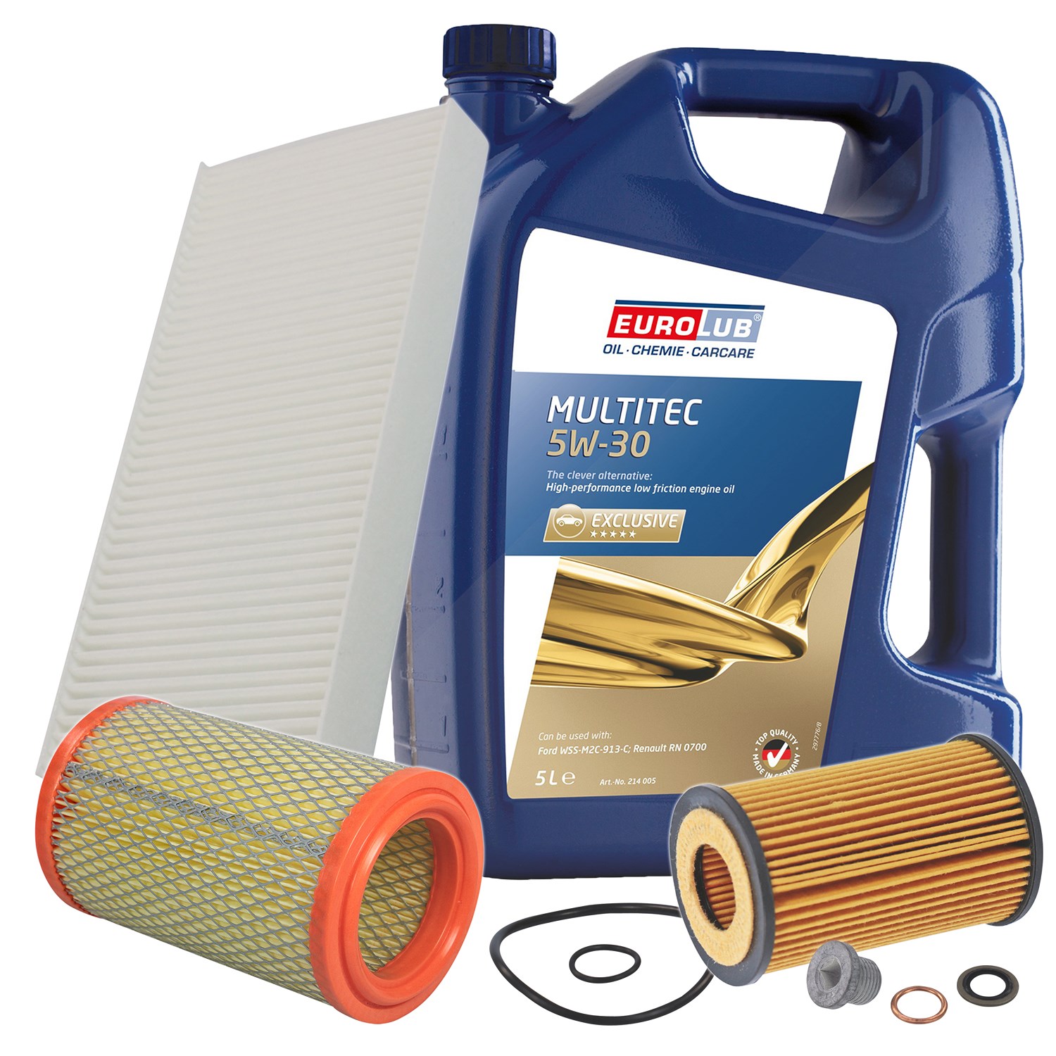 Bestprice Inspektionspaket Filtersatz SET A + 5l ÖL [Hersteller-Nr. 10493623] für Renault