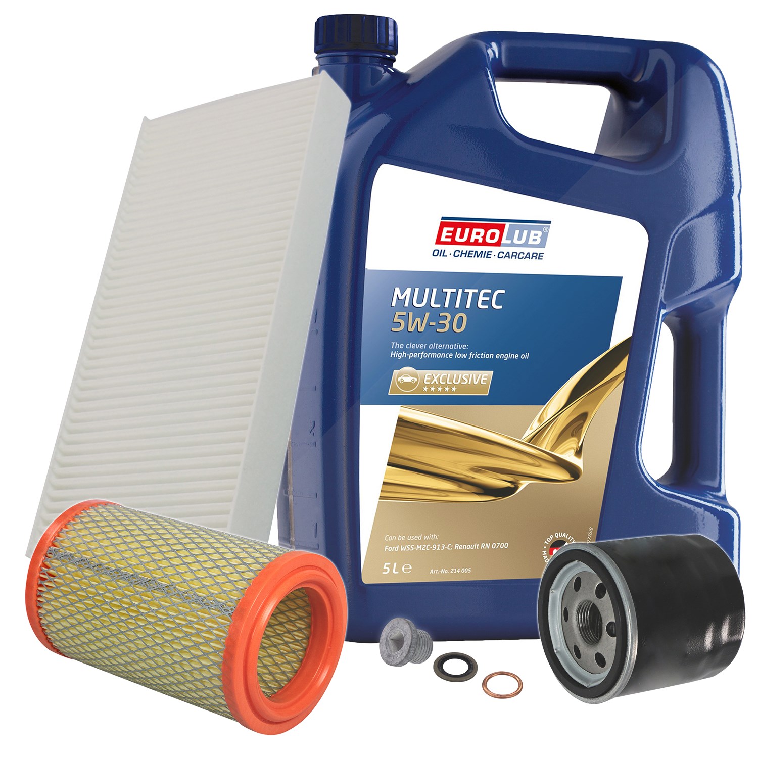 Bestprice Inspektionspaket Filtersatz SET A + 5l ÖL [Hersteller-Nr. 10493624] für Renault