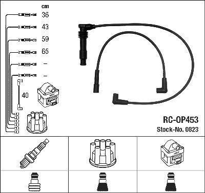 Ngk Zündleitungssatz [Hersteller-Nr. 0823] für Vauxhall, Opel