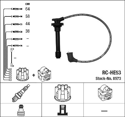 Ngk Zündleitungssatz [Hersteller-Nr. 8573] für Honda