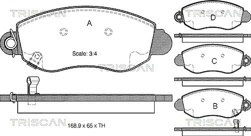 Triscan Bremsbelagsatz, Scheibenbremse [Hersteller-Nr. 811016007] für Ford
