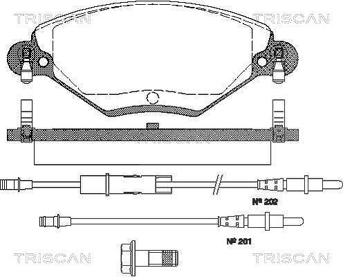 Triscan Bremsbelagsatz, Scheibenbremse [Hersteller-Nr. 811028019] für Citroën