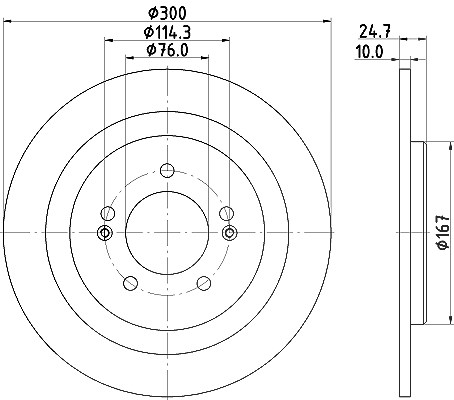 Hella Bremsscheibe Hinterachse Voll [Hersteller-Nr. 8DD355118-241] für Hyundai