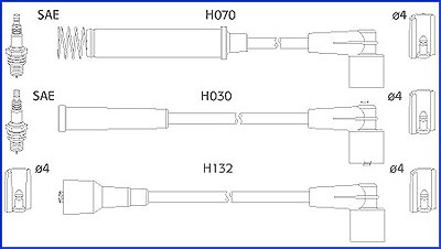 Hüco Zündleitungssatz [Hersteller-Nr. 134226] für Opel
