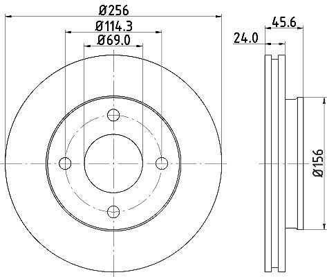 Hella Bremsscheibe [Hersteller-Nr. 8DD355111-511] für Mitsubishi, Smart