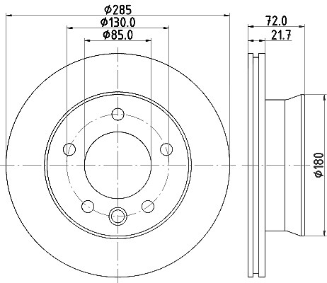 Hella Bremsscheibe [Hersteller-Nr. 8DD355118-051] für Mercedes-Benz